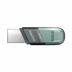 Memoria USB SanDisk iXpand Flip, 64GB, USB-A/Lightning, Plata 