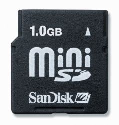 Memoria Flash SanDisk, 1GB miniSD 