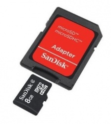 Memoria Flash SanDisk, 8GB mircoSDHC Clase 4, con Adaptador 