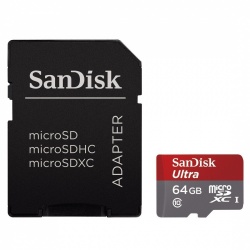 Memoria Flash SanDisk Ultra, 64GB microSDXC UHS-I Clase 10, con Adaptador para Android 