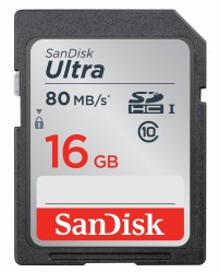 Memoria Flash SanDisk Ultra, 16GB SDHC UHS-I Clase 10, Lectura 80 MB/s 