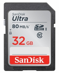Memoria Flash SanDisk Ultra, 32GB SDHC UHS-I Clase 10, Lectura 80 MB/s 
