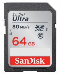 Memoria Flash SanDisk Ultra, 64GB SDXC UHS-I Clase 10, Lectura 80 MB/s 