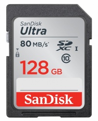Memoria Flash SanDisk Ultra, 128GB SDXC UHS-I Clase 10, Lectura 80 MB/s 