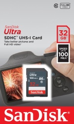 Memoria Flash SanDisk Ultra, 32GB SDHC UHS-I Clase 10 