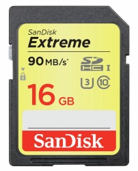 Memoria Flash SanDisk Extreme, 16GB SDHC UHS-I U3 Clase 10 