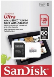 Memoria Flask SanDisk Ultra, 128GB MicroSDXC UHS-I MicroSDXC, con Adaptador 