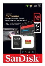 Memoria Flash SanDisk Extreme uSD, 128GB MicroSDXC UHS-I Clase 3, con Adaptador 