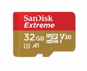 Memoria Flash SanDisk Extreme, 32GB MicroSDHC UHS-I Clase 10, con Adaptador 