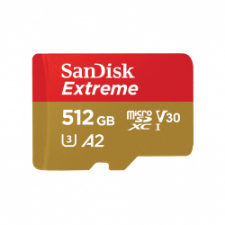 Memoria Flash Sandisk Extreme, 512GB MicroSDXC UHS-I Clase 10 
