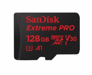 Memoria Flash SanDisk Extreme Pro, 128GB MicroSDXC UHS-I Clase 10, con Adaptador 