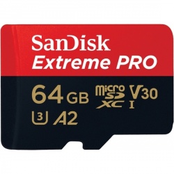 Memoria Flash SanDisk Extreme Pro, 64GB MicroSDXC Clase 10, con Adaptador 