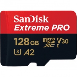 Memoria Flash SanDisk Extreme Pro, 128GB MicroSDXC Clase 10, con Adaptador 