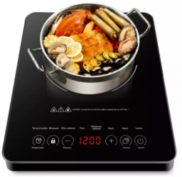 Sangkee Parrilla Eléctrica K100019, 1 Quemador, Antiadherente, 1.200W, Negro 