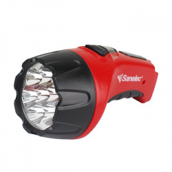 Santul Linterna LED de Mano Recargable 1612, 28 Lúmenes, Rojo/Negro 