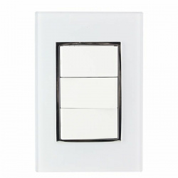 Santul Placa con Apagador Venecia, 3 Interruptores, 127V, 10A, Blanco 