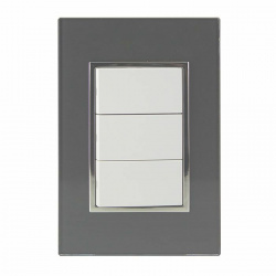 Santul Placa con Apagador Venecia, 3 Interruptores, 127V, 10A, Negro 