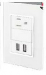 Santul Placa Tomacorriente Venencia, 1 Enchufe + 2 USB A, 127V, 10A, Blanco 