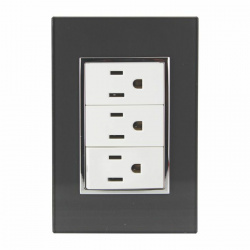 Santul Tomacorriente 4581, 3 Enchufes, 127V, 10A, Gris/Blanco 