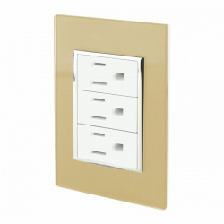 Santul Tomacorriente 4586, 3 Enchufes, 127V, 10A, Champán/Blanco 