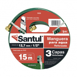 Manguera para Jardín Santul, 15 Metros, 3 Capas, Verde 