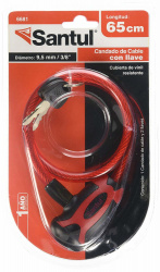 Santul Candado de Cable 6681, 65cm, Cierre por Llave, Acero 
