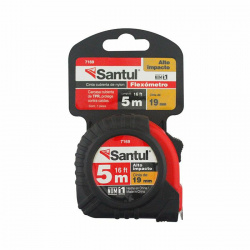 Flexómetro Santul 7169, 5 Metros, 1.9cm, Negro/Rojo 