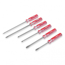 Santul Juego de Desarmadores con Mango de PVC, 6 Piezas, Rojo 