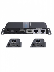 Saxxon Extensor HDMI por Cat6/6a LKV712PRO, 2x HDMI, 2x RJ-45, hasta 40 Metros 