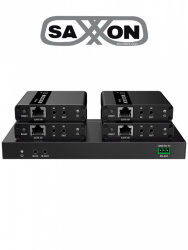 Saxxon Kit Extensor de Video HDMI Alámbrico Cat6/6a/7, 4x HDMI, 4x RJ-45, 70 Metros 