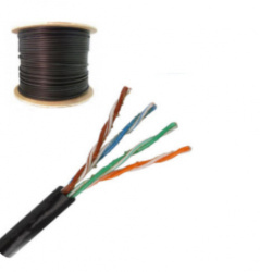 Saxxon Bobina de Cable para CCTV Cat5e UTP, 305 Metros, Negro 