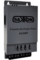 Saxxon Fuente de Poder para Cámara PSU1205A-4K, Entrada 120V, Salida 12 - 15V, 5A 
