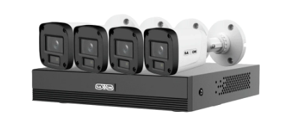 Saxxon Kit de Vigilancia SUA-KIT/XVR1E04-I/4-B20P-0280B de 4 Cámaras IP Bullet con Grabadora de 5 Canales  