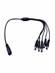 Saxxon Cable Distribuidor 5 a 1 Canales, 40cm, Negro 