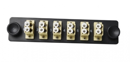 SBE Tech Panel de Parcheo para Fibra Óptica, 6 Puertos LC Dúplex, Multimodo, Negro 