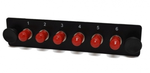 SBE Tech Panel de 6 Adaptadores de Fibra Óptica ST Dúplex, Negro 