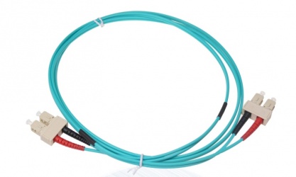 SBE Tech Cable Fibra Óptica OM4 Dúplex SC Macho - SC Macho, 3 Metros, Aqua 