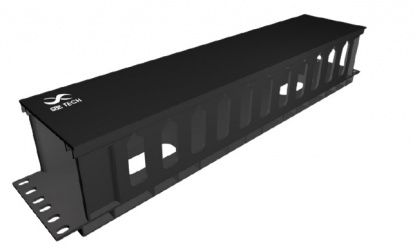 SBE Tech Organizador de Cables Horizontal 19'', 2UR, Negro 