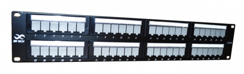 SBE Tech Panel de Parcheo Cat6, 48 Puertos RJ-45, Negro 