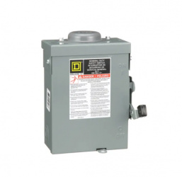 Schneider Electric Interruptor de Seguridad de 3 Polos D321NRB, 240V, 30A 