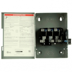 Schneider Electric Interruptor de Seguridad de 3 Polos DU322, 240V, 60A 