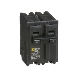 Schneider Electric Interruptor Enchufable de 2 Polos HOM215, 15A, 120 - 240V 
