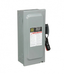 Schneider Electric Interruptor de Seguridad de 3 Polos HU361, 600V, 30A 