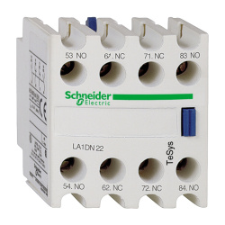 Schneider Electric Bloque de Contacto Auxiliar LA1DN13, 1NO + 3NC, Blanco 