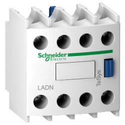 Schneider Electric Bloque de Contacto Auxiliar LADN22, 2NA + 2NC, Blanco 