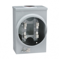 Schneider Electric Base para Medidor Square D, 100A, 4 Terminales, Monofásico, 2 Hilos, Gris 