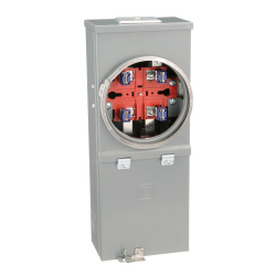 Schneider Electric Base para Medidor Square D, 125A, 4 Terminales, Monofásica, 3 Hilos, Gris 