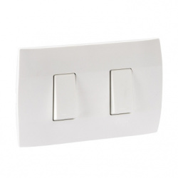 Schneider Electric Placa con 2 Interruptores MWD62114, 16A, 250V, Blanco 