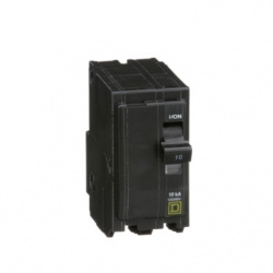 Schneider Electric Interruptor Termomagnético 2 Polos QO210, 240V, 10A, Entrada 120V 
