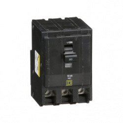 Schneider Electric Interruptor Termomagnético de 3 Polos QO380, 80A, Entrada 240V 